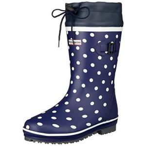 [クラインガルテン] 長靴 レインブーツ 婦人 カバー付き長靴 ドット柄 カップインソール付き レディース CM-0210 ネイビー 23.0~23.