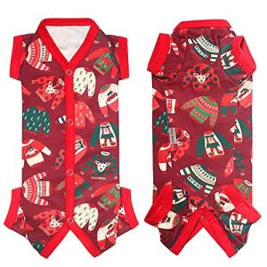 TONY HOBY 犬のクリスマス服 可愛い服柄 雰囲気作り 男女わけ 犬の術後服 100%デベルベット 保温性 犬の秋冬用パジャマ クリスマスお祝い