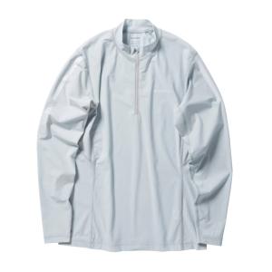 シマノ [90] 24 ウォーターリペル ハーフジップシャツ ロングスリーブ  SH-040X ライトグレー L｜kameya-ec1