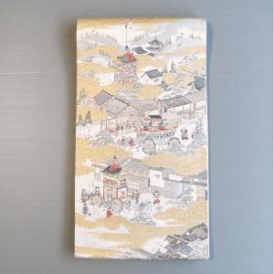 袋帯 綿芯お仕立て付き 中国三大刺繍 蘇州刺繍 相良刺繍 汕頭刺繍 セミ