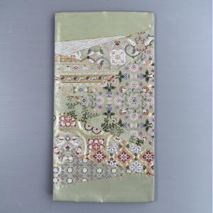 昼夜帯 くじら帯 踊り 帯 昼夜 日本舞踊 成人式 30×400cm 黄 蝶