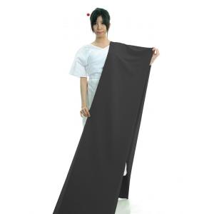 黒無地 着物 反物 キング幅 駒絽 夏用 メンズ レディース 洗える着物
