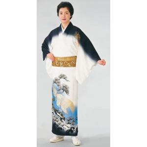 訪問着 女性 踊り 絵羽 洗える着物 納期35日 瑠璃色 竹 : カメヤ