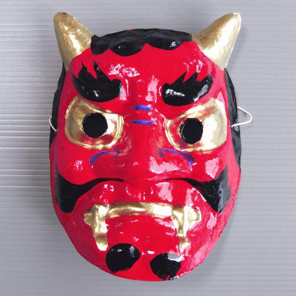 赤鬼面 お面 赤鬼 面 節分 豆まき 祭り 小道具 踊り 舞台 イベント 祭り用品 kz