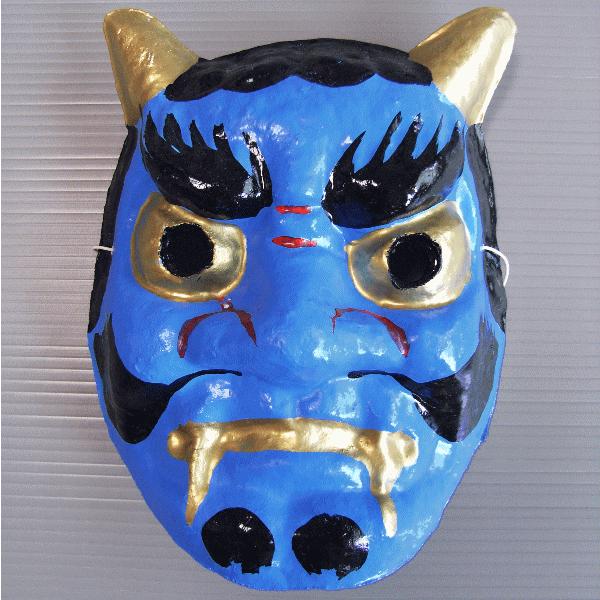青鬼面 お面 青鬼 面 節分 豆まき 祭り 小道具 踊り 舞台 イベント 祭り用品 kz