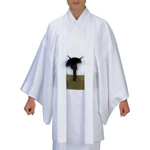 羽織 はおり 男物 メンズ 単衣 ちりめん 結婚式 成人式 パーティー 白羽織 日本製 ホワイト｜kameya