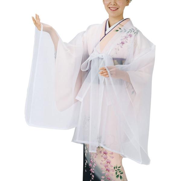羽織 はおり 紗 オーガンジー レース ショール ストール 踊り 舞台 パーティー 無地羽織 白