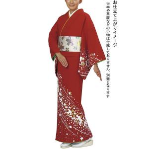 訪問着 着物 反物 女性 男性 踊り 絵羽 洗える着物 浅葱色 桜 : カメヤ