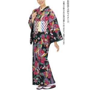 反物　お着物用尺　一越ちりめん　小紋 Prices down2）正絹 小紋 反物 着物「格子 茄子紺色」日本製