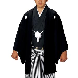 黒紋付 セット 羽織 着物 黒 袷 国産生地使用 紳士 メンズ 殿方 男物