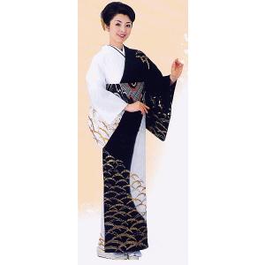 訪問着 女性 踊り 絵羽 洗える着物 納期35日 紺 変り縞 : カメヤ