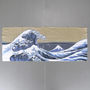 手拭い 日本 手ぬぐい 祭り 手拭 踊り てぬぐい 注染 浮世絵 粗品 お年賀 90cm 神奈川沖浪裏｜kameya