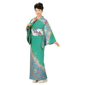 訪問着 女性 胴抜き プレタ 踊り 絵羽 洗える着物 濃い紫 枝垂桜