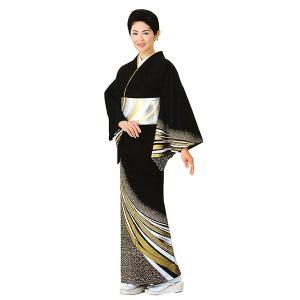 訪問着 女性 踊り 絵羽 洗える着物 納期35日 藤鼠 蝶 桜 : カメヤ