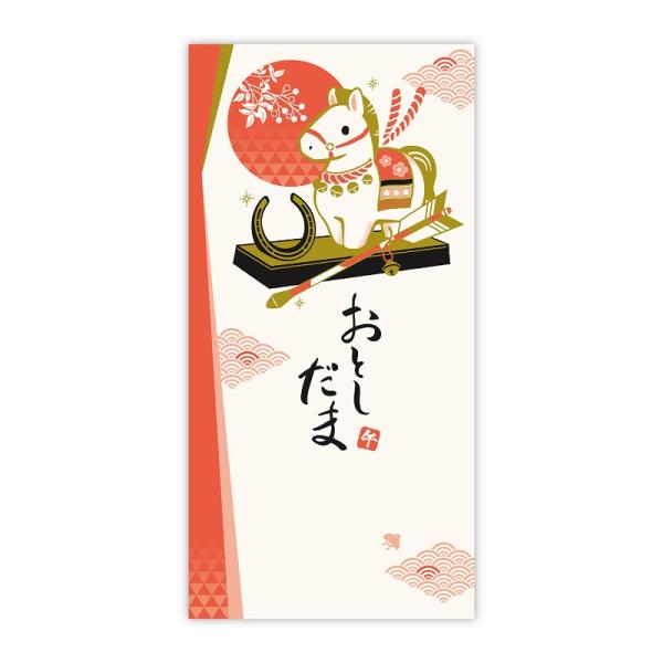 2026午年絵柄入ぽち袋A タカ印お年玉袋 高級干支ポチ袋（金箔押し） (5-6190)