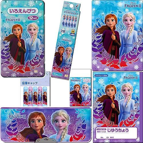 アナと雪の女王[Disneyアナ雪]ディズニーコンパクト筆箱「ヨコピタ」＋鉛筆２B＋色鉛筆１２色7点...