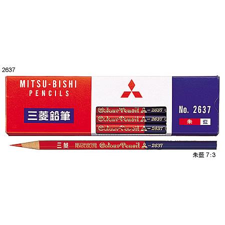 朱藍鉛筆[三菱鉛筆UNI]朱藍7：3えんぴつ（丸軸）（K2637）
