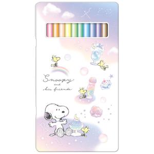 スヌーピーPEANUTSクラックス缶ケース入り12色いろ鉛筆