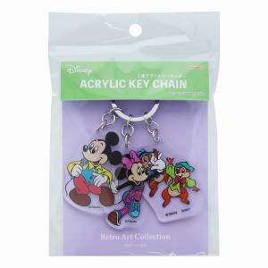 ミッキーマウス アクリルキーホルダー キーチェーン レトロアート