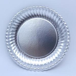 F4-1）菊型紙皿シルバー6号140mm：50枚 ふちどりがおしゃれで可愛い銀色の使い捨て紙皿｜kami-plaza