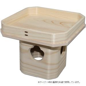 吉野桧使用 ひのき三宝 8号(高さ18.5cm/巾24.8×24.8cm)　お正月の鏡餅台 神具 三方｜kamidana-morisio