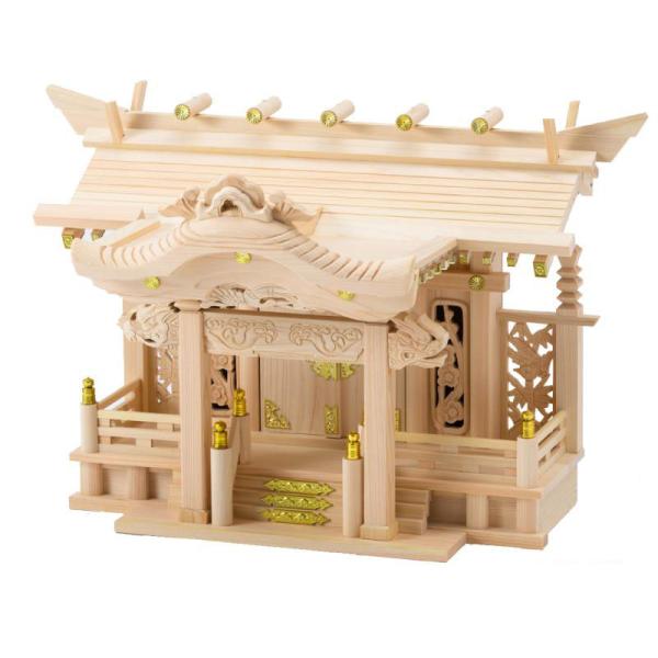 神棚 一社 一社宮 飛鳥 入母屋造り 豪華 彫刻 東濃桧 東濃ひのき 神棚の里