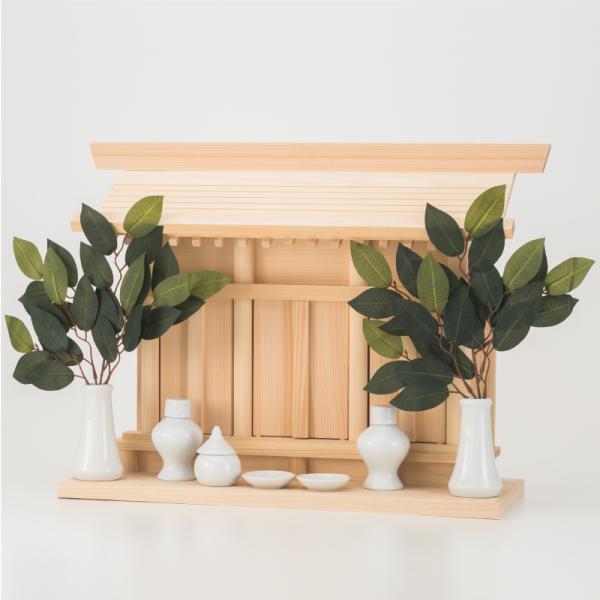 神棚 壁掛け 神棚セット 三社 棚板一体型通し屋根三社 棚板付 省スペース 東濃桧 東濃ひのき 神棚...