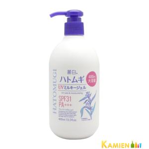 熊野油脂 麗白 ハトムギ UV ミルキージェル SPF31 PA+++ ポンプタイプ 400ml【ゆうパック対応】【ドラッグストア】｜kamien