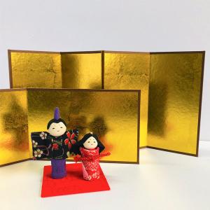 かみもん 四曲屏風 金無地 小 縦15×横30...の詳細画像3