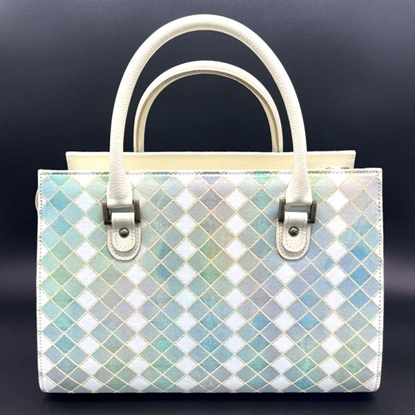 織よし 帯地バッグ「光彩菱(白)」メーカー取寄品