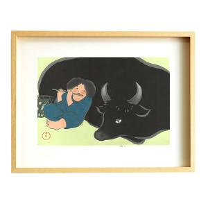 掛け軸 寿老人鶴亀 三幅対 田中昭耀 美術年鑑掲載作家 限定品