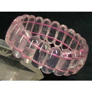 *氷紋紅水晶（ローズクオーツ）ブレスレット（船型）