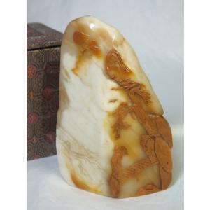 和田羊脂白玉（ホータンようしはくぎょく）原石（76mm） : 龍香堂