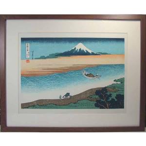 復刻木版浮世絵 葛飾北斎『七福神宝船』額装済 : 龍香堂ストア - 通販