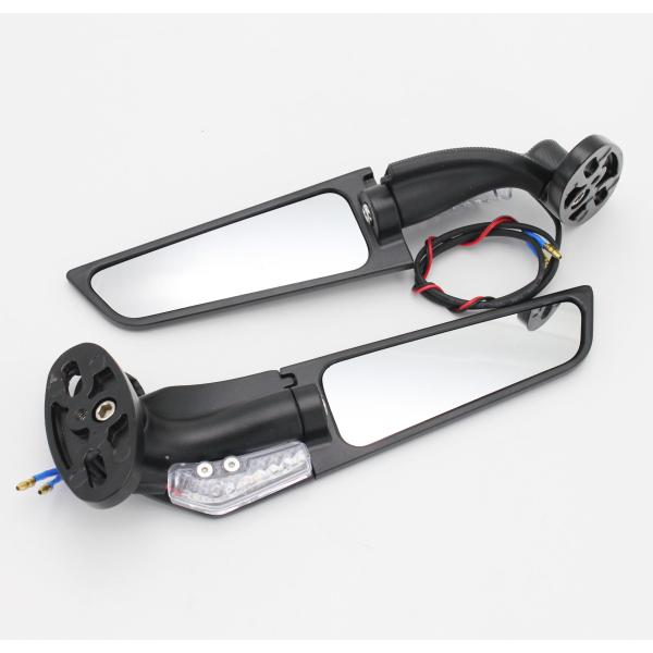 LEDウインカー付 エアロミラー ウイングミラー左右セット ブラック ステルス スリム CBR100...