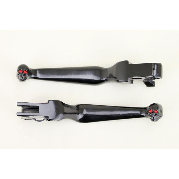 ハーレー ソフテイル スポーツスター 96-13年 ブレーキレバー/クラッチレバー スカルFLSTC...