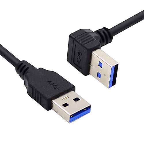 CY角度USB 3.0 A型オスから直型3.0 A型データ5 Gbpsケーブル90度上向き角度40 ...
