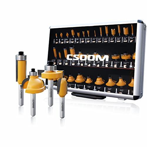 CSOOM 35本組 ルーター・トリマービットセットプロ 超硬ルーター 軸径6mm 木工切削用 六角...
