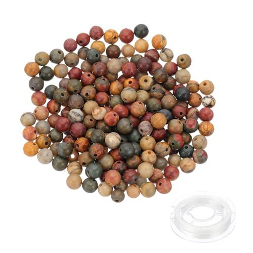 PATIKIL 6 mmアベンチュリンビーズ 200個 ラウンド天然宝石ビーズスムースストーンビーズ...