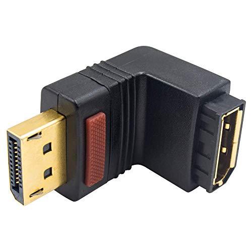 Poyiccot Displayport 延長アダプタ, L字型90度上向きDisplayPortオ...
