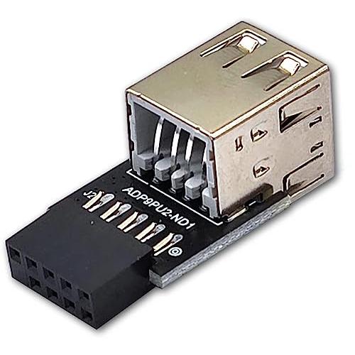 オーディオファン 9ピン USB 2.0 メスピン デュアル2ポート USBマザーボードヘッダーアダ...