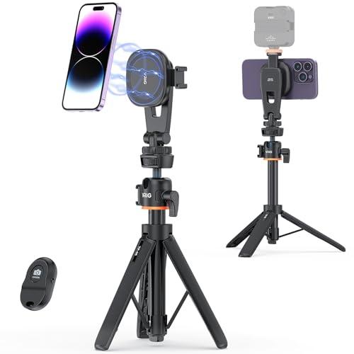 VRIG スマホホルダー三脚 三脚マウントマグネット式マウント 三脚 スマホ カメラ三脚 4段伸縮 ...