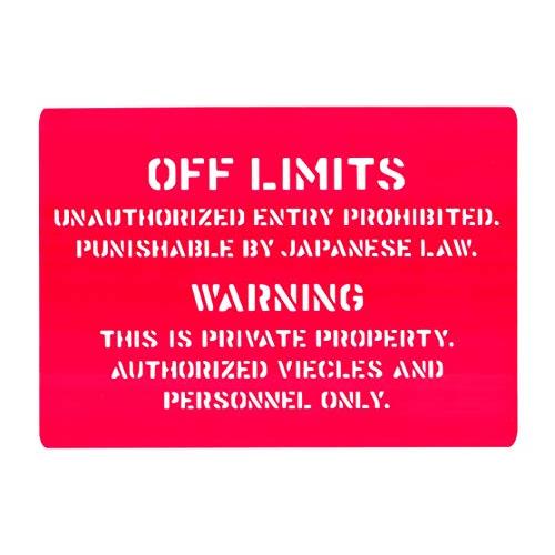 ステンシルシート OFFLIMITS ミリタリー 20x28cm