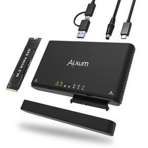 Alxum PCIe NVMe M.2 とSATA HDD/SSD 両対応 クローン スタンド USB 3.2 Gen2 10Gbps高速データ転送 * クローン／オフラインコピー機能付き 2.5/3.5インチ SATA
