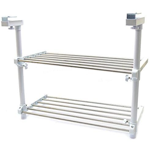 高儀 TAKAGI ステンレス 伸縮吊り下げ キッチンラック 2段 棚 幅調整可能 シルバー つりさ...