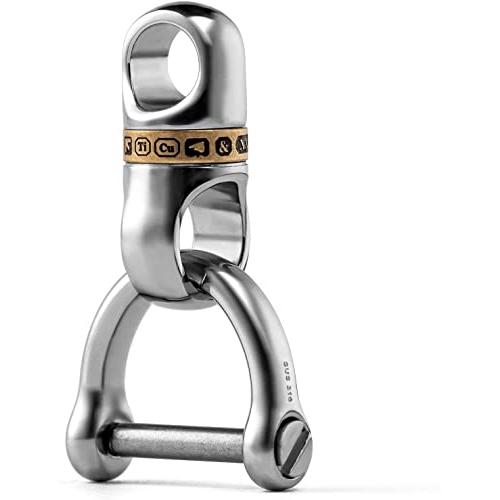 [TISUR] キーリング チタン キーホルダー おしゃれ 車のスマートキーに 360*回転コネクタ...