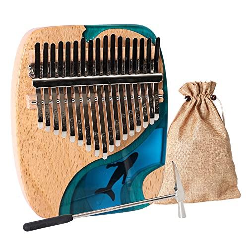 カリンバ 初心者セット 17キー Kalimba チューニングハンマー 日本語楽譜付き 親指ピアノ ...
