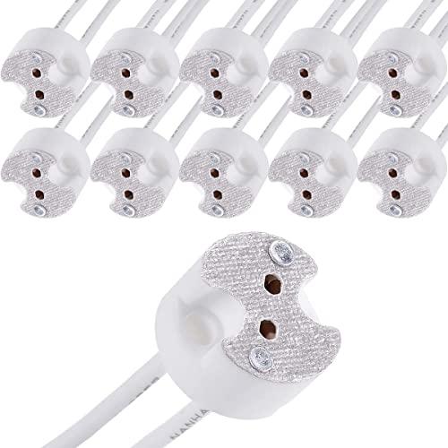 LED MR16 GU5.3 ソケット、10個 ハロゲン ランプ電球 セラミック コネクタ ワイヤ ...