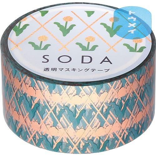 キングジム マスキングテープ SODA 透明 幅20mm タンポポ CMTH20-005