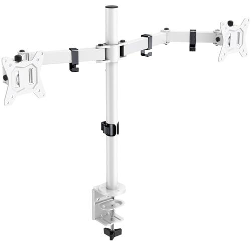 ErGear モニターアーム デュアル 2画面 ホワイト/白 13*32インチ対応 耐荷重2-8kg...